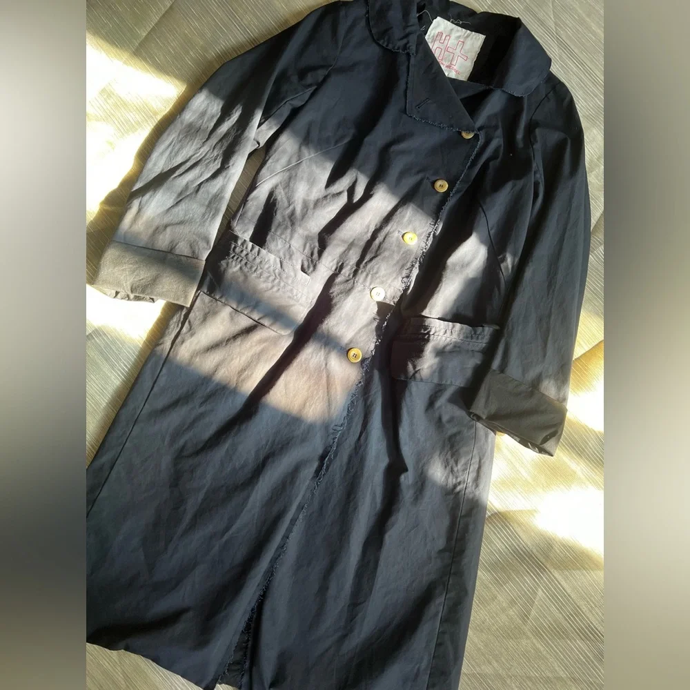 ❌SOLD❌Hannoh Wessel Navy Trench-Style Cotton Coat made in Italy |38 - Picture 7 of 15